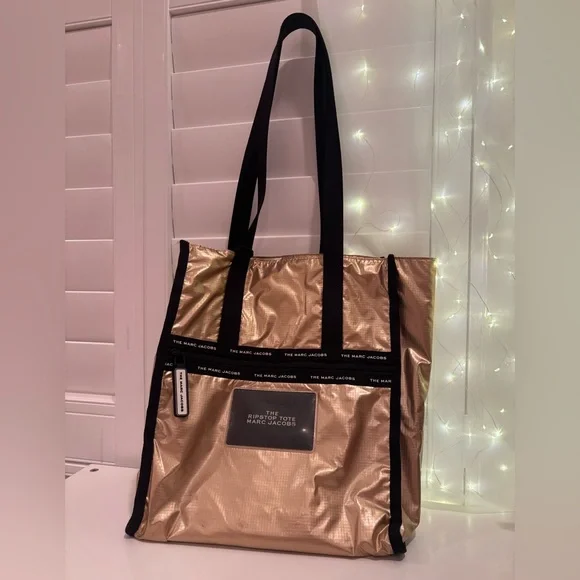 Marc Jacobs Ripstop Tote Bag – Gold/Black – Like New - Picture 2 of 7
